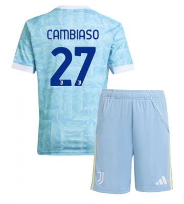 Juventus Andrea Cambiaso #27 Udebanetrøje Børn 2025-26 Kortærmet (+ Korte bukser)